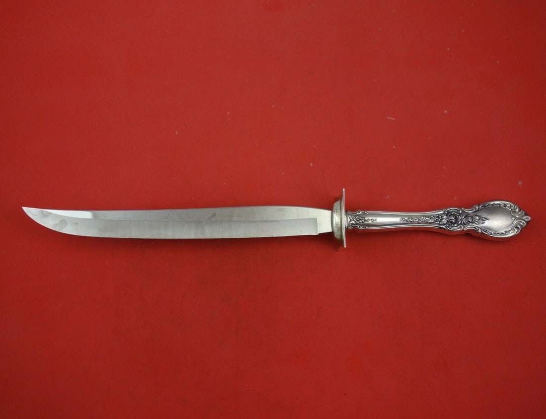 Towle Charlemagne Sterling Silver Roast Carving Knife 13.5": Towle Charlemagne Sterling Silver Roast Carving Knife 13.5" Presenting the Charlemagne Roast Carving Knife by Towle, a stunning piece crafted with a sterling silver hollow handle and a durable stainle