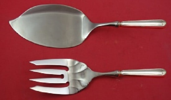 Frank Smith Fiddle Thread Sterling Silver Salmon Serving Set 2-Piece (1 of 1)