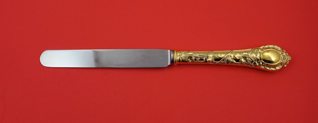 Odiot Demidoff Vermeil Sterling Silver Dinner Knife Blunt 10.5" (1 of 2)