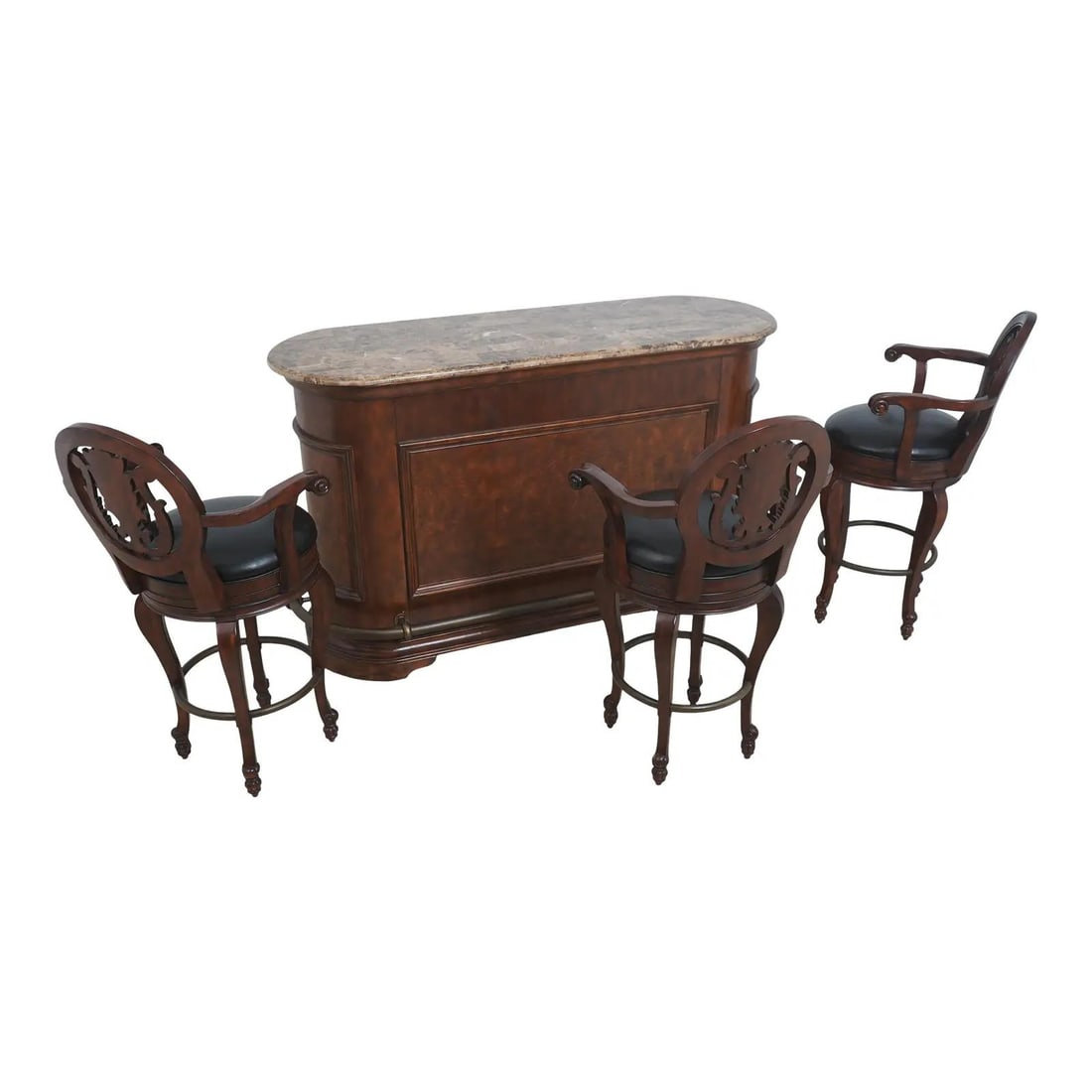 Howard Miller marble top bar with 3 stools (1 of 10)