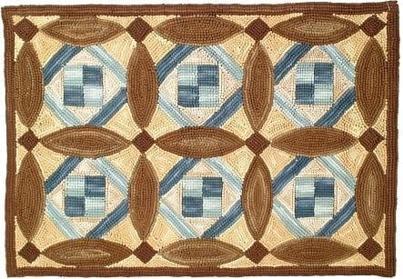 Eco-Conscious Multi-Color Hooked Rug 3x5 Early American Style (1 of 1)