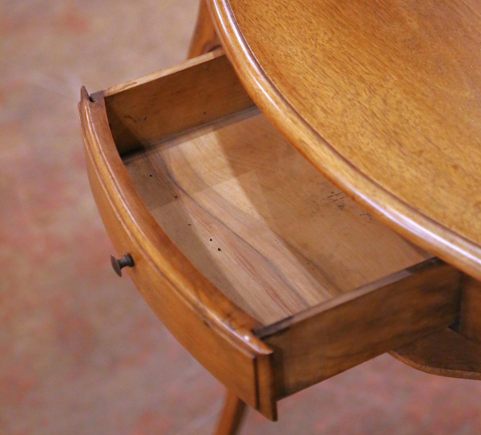 French Louis XV Walnut Corner Table with Drawer - 7