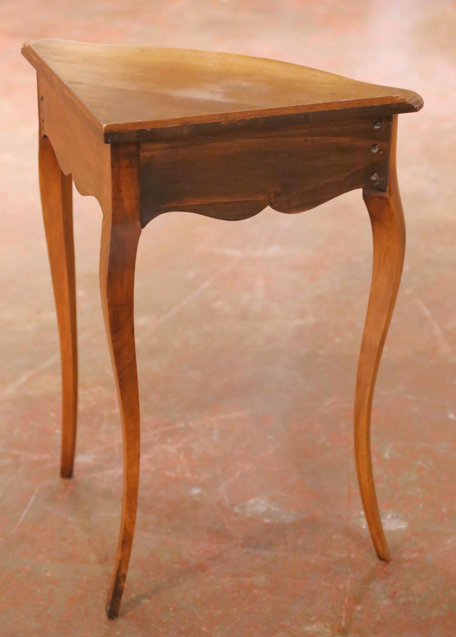 French Louis XV Walnut Corner Table with Drawer - 9