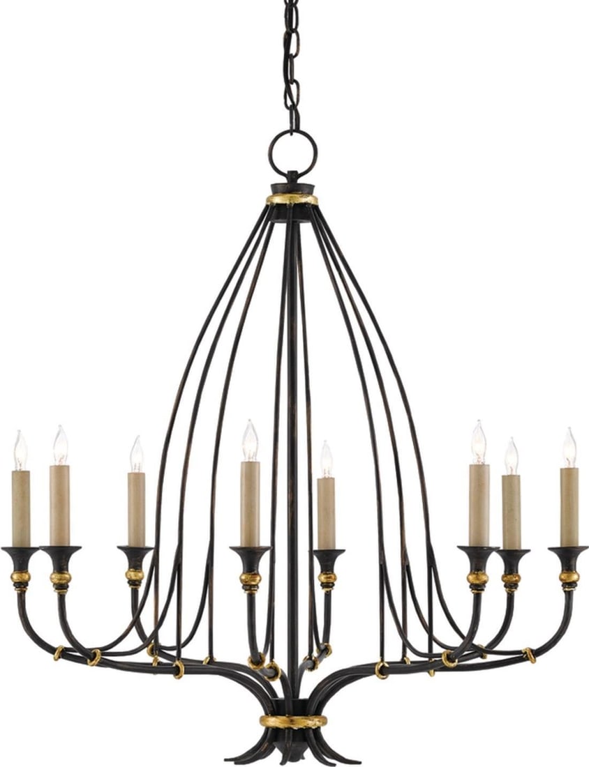Currey & Company Folgate Chandelier Bowl French Country Style 8 Bulb (1 of 2)