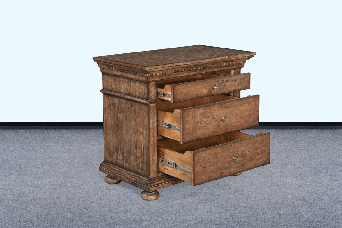 Blake Three Drawer Nightstand Rustic Pecan - 2