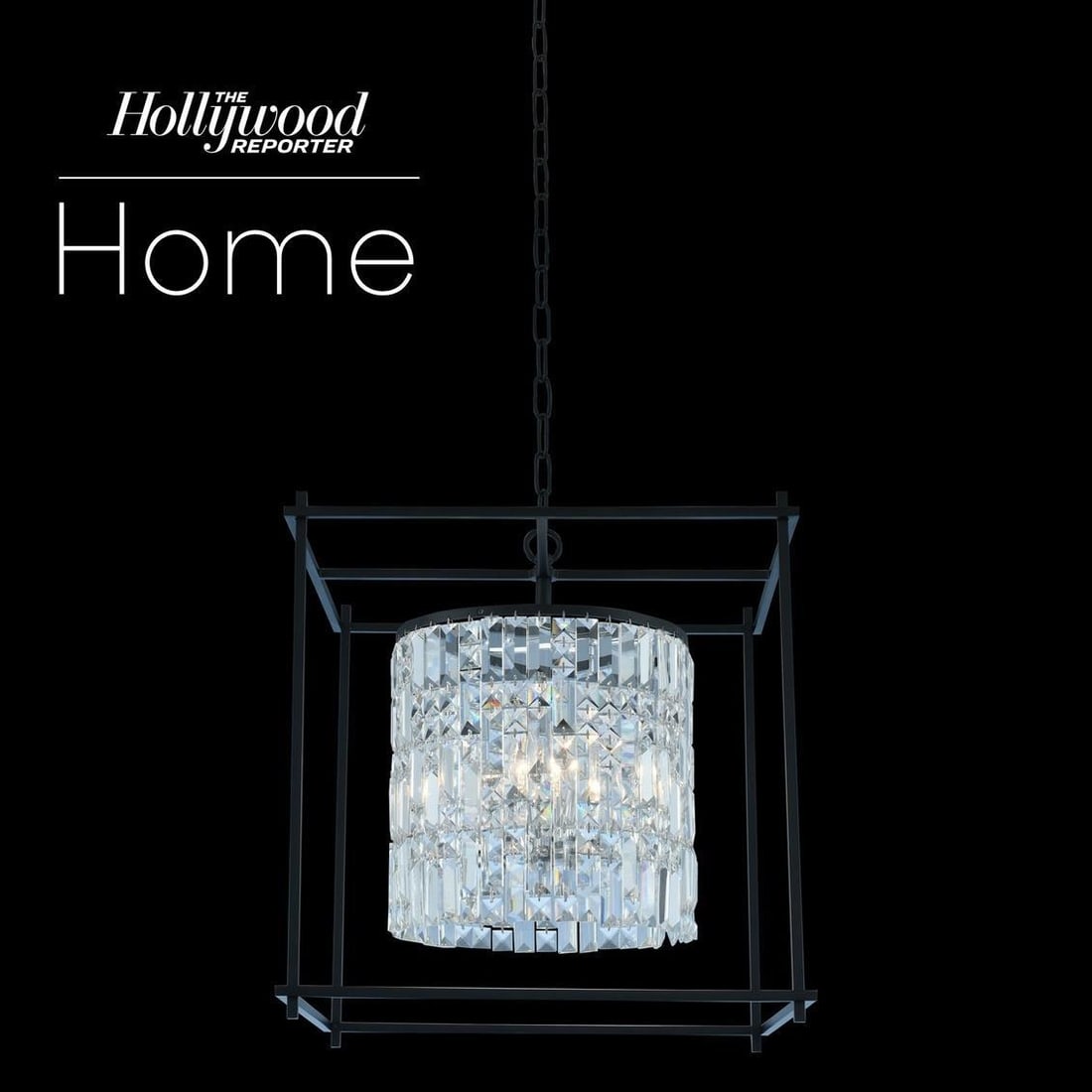 Kalco Joni Matte Black Crystal Pendant Light 21H 19W Indoor Dimmable (1 of 1)