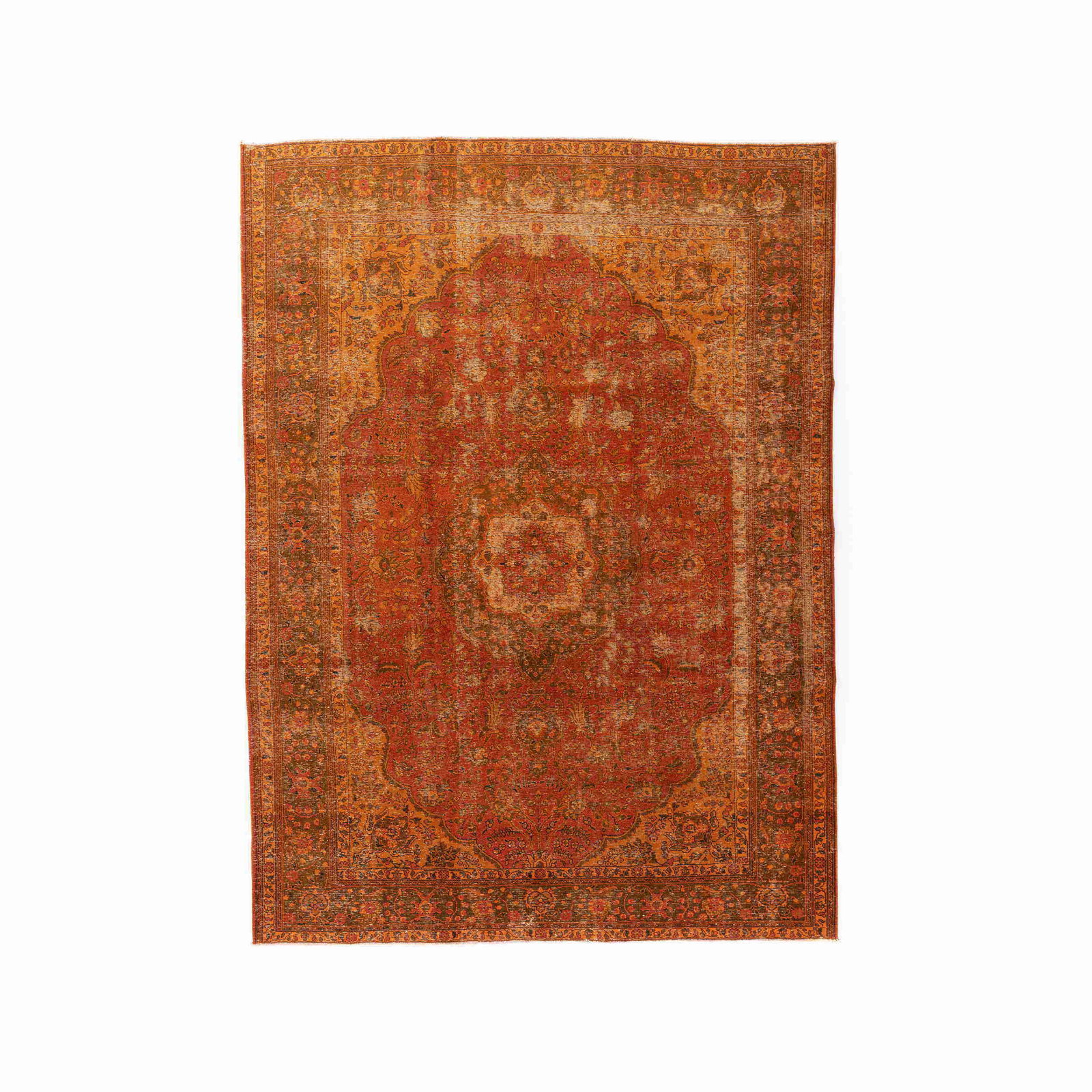 Authentic Vintage Handmade Wool on Cotton Carpet 99.2 x 135.8 (1 of 8)