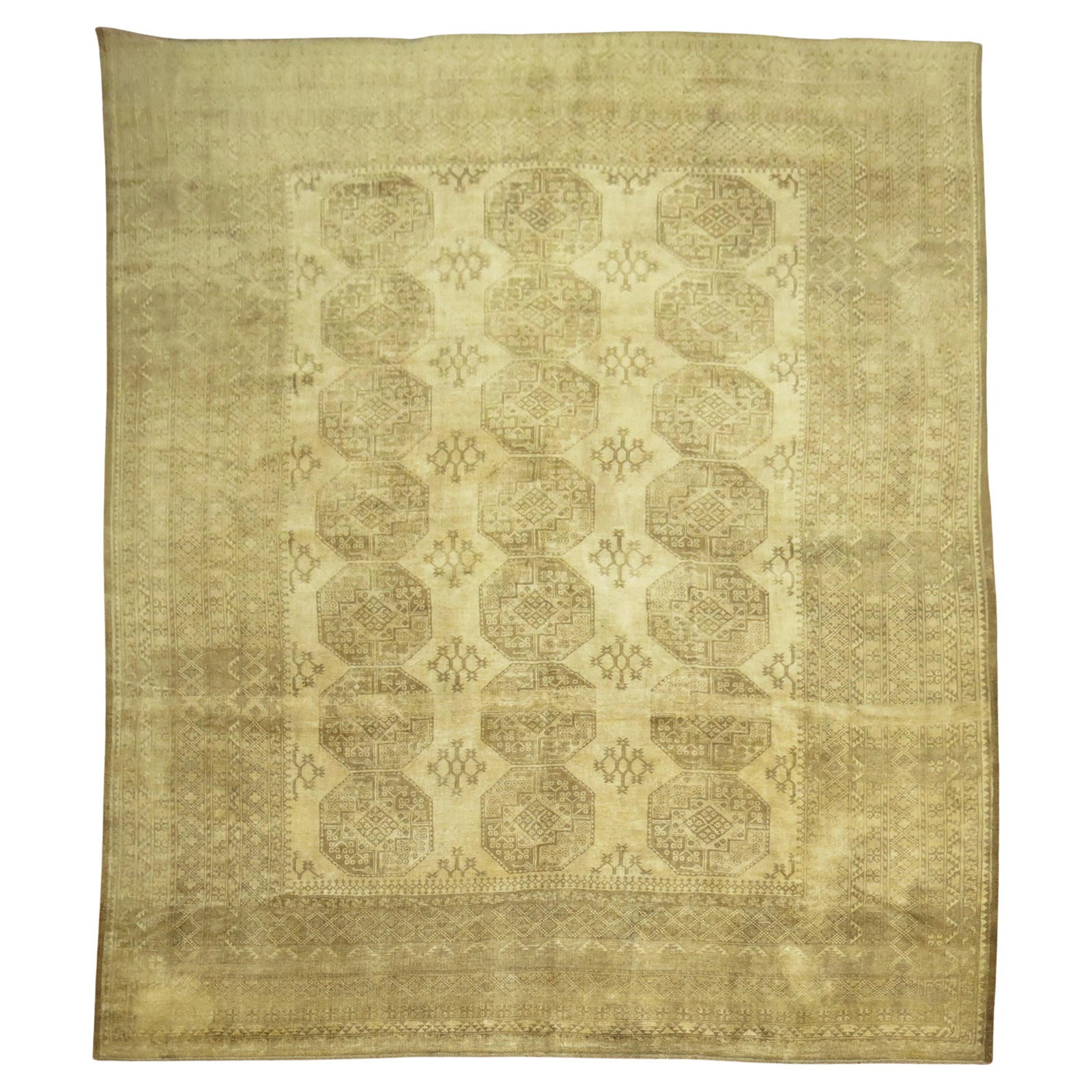 Rare Mid-20th Century Hand-Knotted Tribal Ersari Rug 11'1" x 14'1": Rare Mid-20th Century Hand-Knotted Tribal Ersari Rug 11'1" x 14'1" Discover the exquisite craftsmanship of this rare large-size Tribal Ersari rug from the mid-20th century. Hand-knotted from high-qual