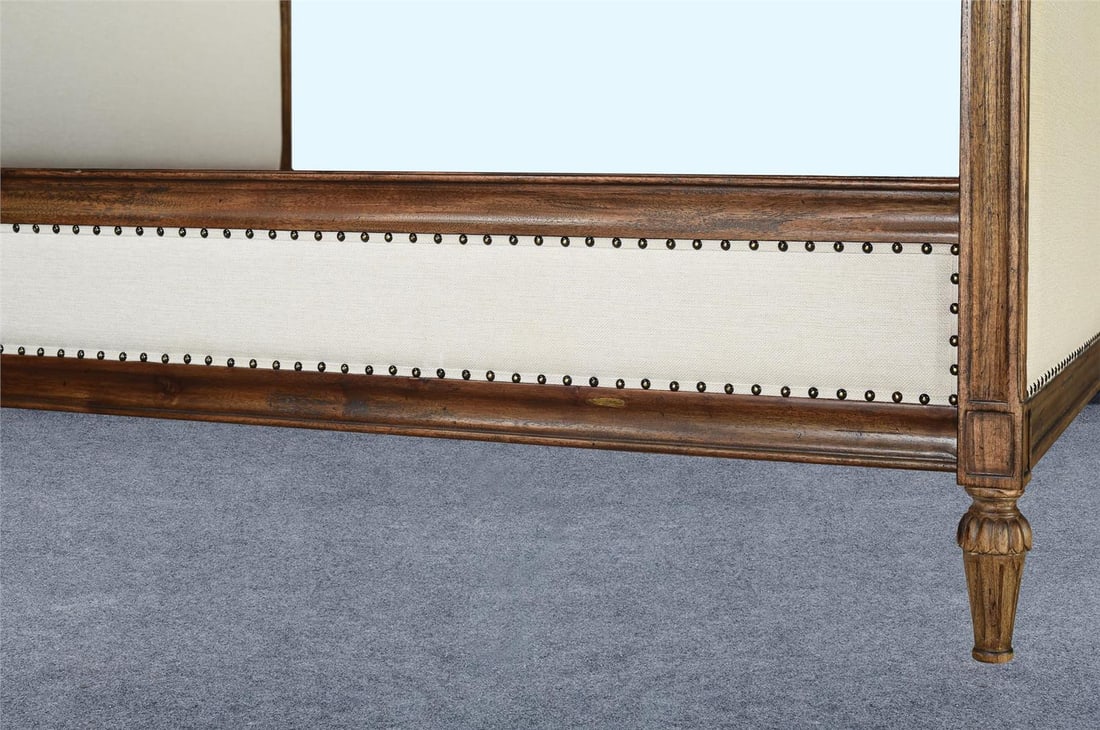 Milano King Bed Performance Sand Linen Rustic Pecan (1 of 6)
