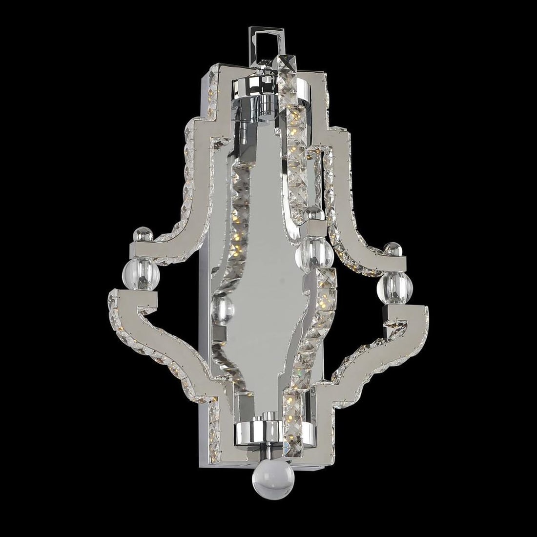 Kalco Cambria Crystal LED Wall Light Modern Glam Chrome Finish: Kalco Cambria Crystal LED Wall Light Modern Glam Chrome Finish Illuminate your space with the Modern Glam Cambria Crystal Wall Light. This elegant LED wall bracket features a stunning Chrome finish co