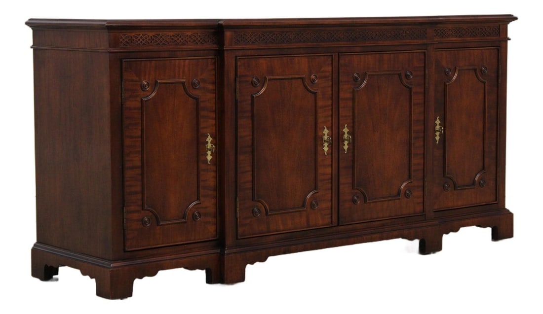Mahogany Sideboard with Four Doors and Brass Hardware Traditional Style (1 of 10)