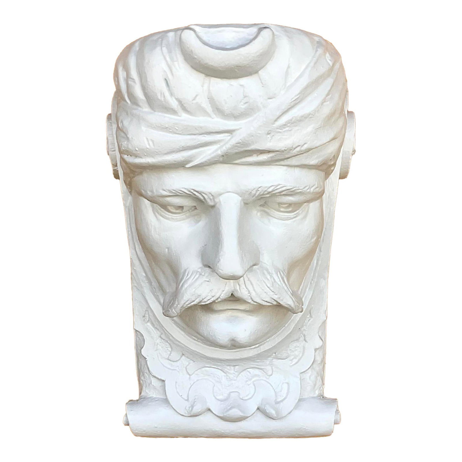 Vintage Boho White Plaster Bracket 12.75H 9W 8.5D: Vintage Boho White Plaster Bracket 12.75H 9W 8.5D Enhance your interior with the Vintage Plaster Bracket, showcasing a delightful blend of vintage Boho aesthetics and eclectic American design. This ch