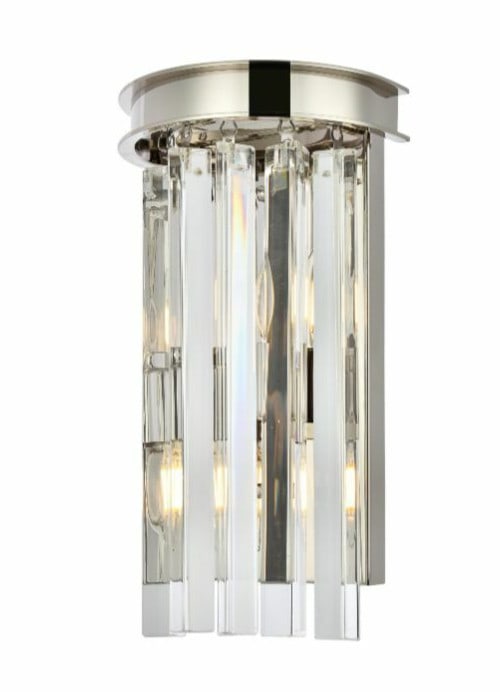 Sydney Royal Cut Crystal Wall Sconce Polished Nickel 2 Light (1 of 8)
