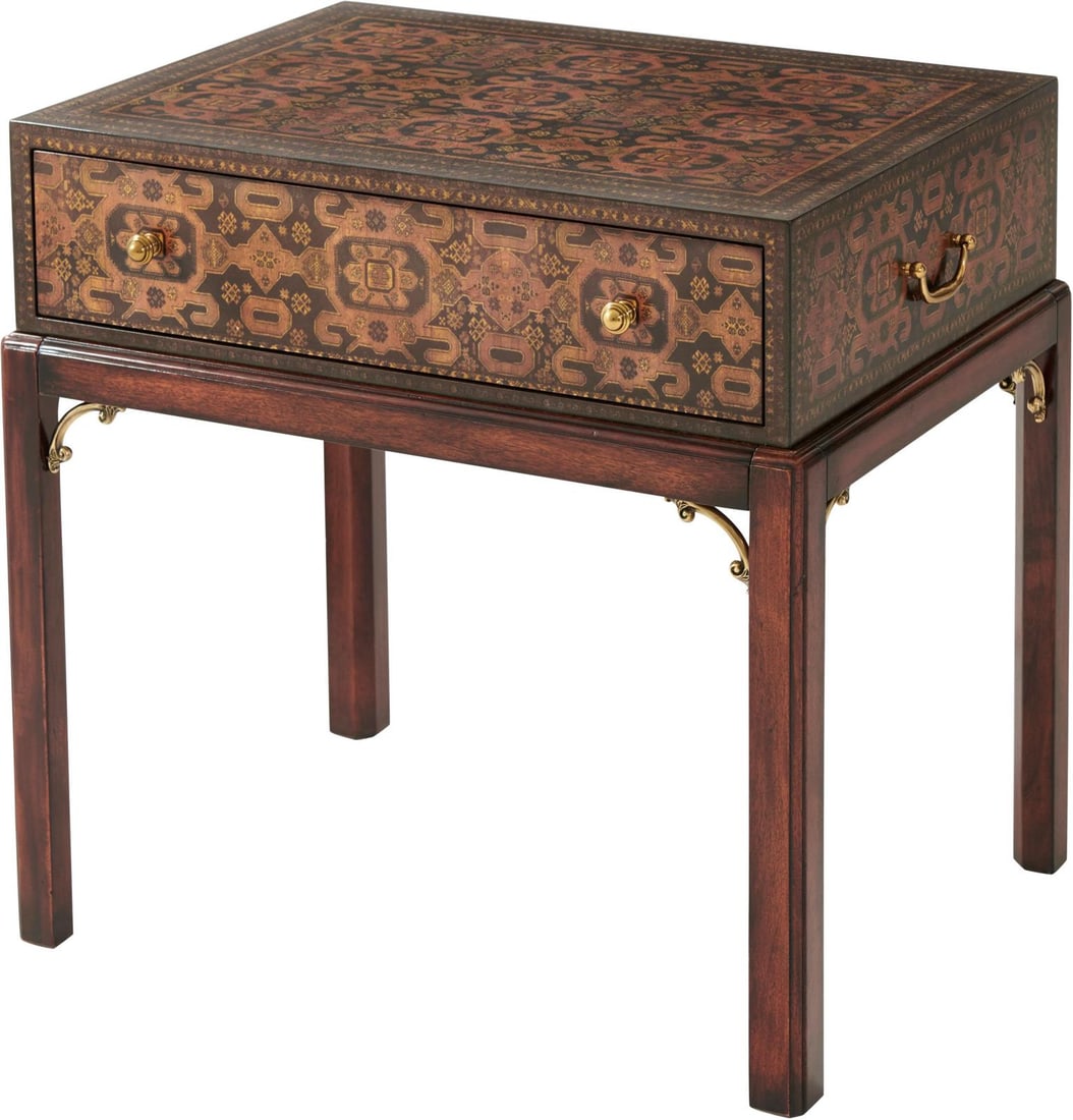 Theodore Alexander Antique Style Decoupage Side Table 24H 25W 19D (1 of 2)