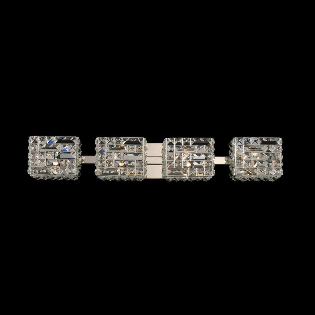 Kalco Marazzi Modular Bath Light Firenze Crystal Polished Nickel: Kalco Marazzi Modular Bath Light Firenze Crystal Polished Nickel Illuminate your space with the elegant Marazzi Bath Light Fixture, expertly crafted to order. This sophisticated fixture features a stu