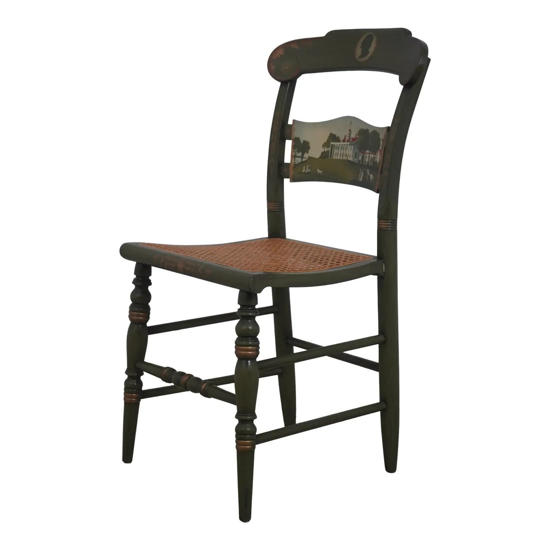 Hitchcock cane seat chair Mount Vernon bicentennial wood green (1 of 10)