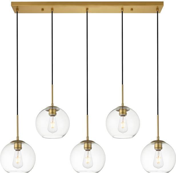 Elegant Baxter Brass Clear Pendant Light UL-Listed 41.7W 7.9D (1 of 1)