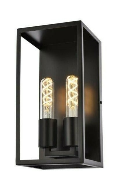Black Metal 2 Light Wall Sconce Voir 12 Inch (1 of 8)
