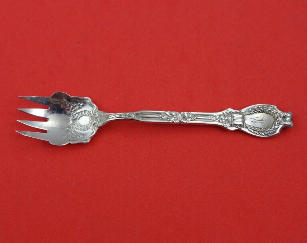 Durgin Du Barry Sterling Silver Terrapin Fork 5 3/8 inches (1 of 2)