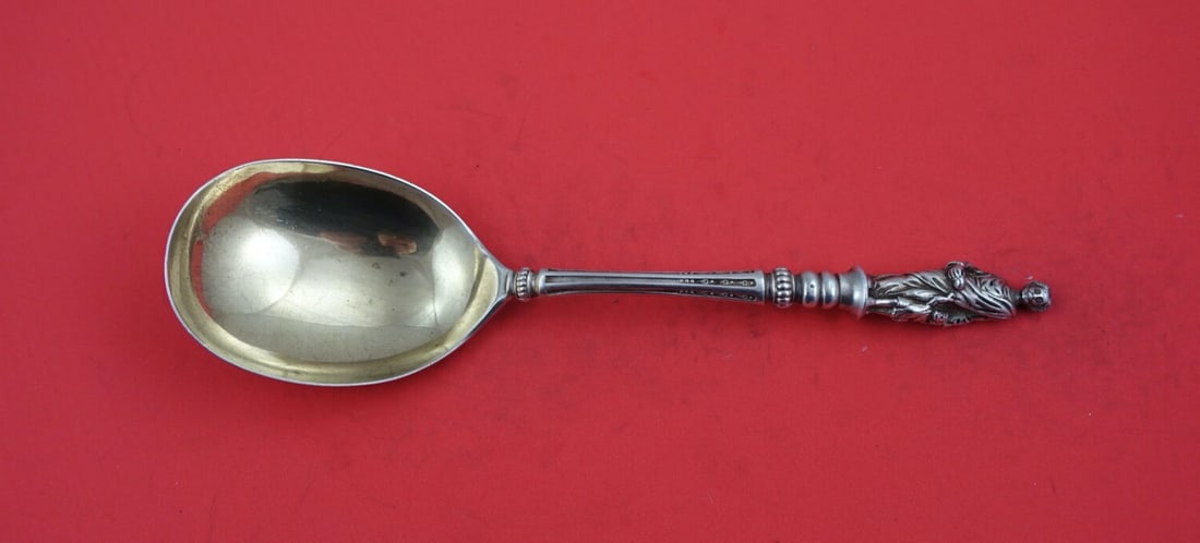 Apostles English Sterling Silver Berry Spoon 3-D Handle 1892 (1 of 2)