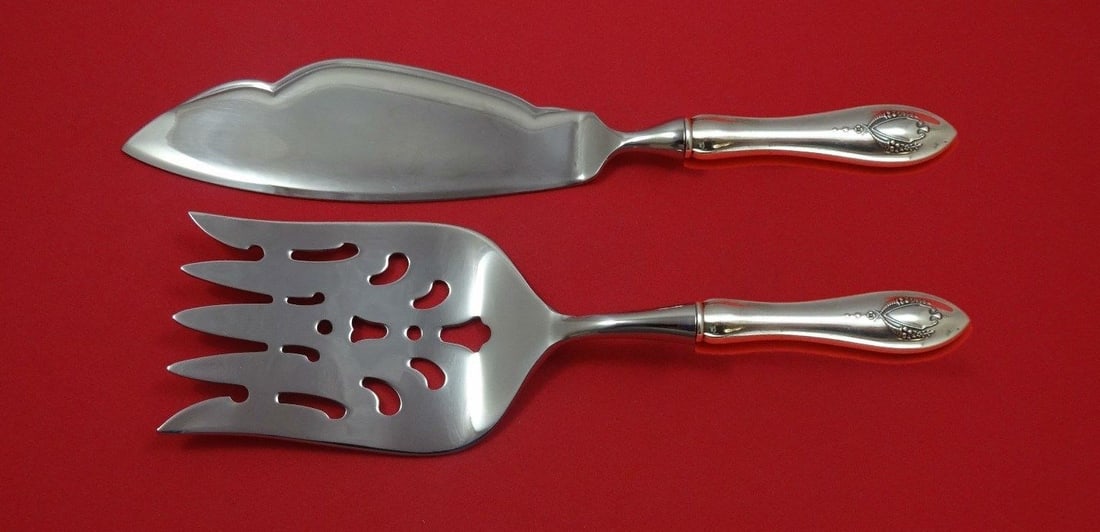 Lunt Sterling Silver Mount Vernon 2 Piece Fish Serving Set Custom Made (1 of 1)