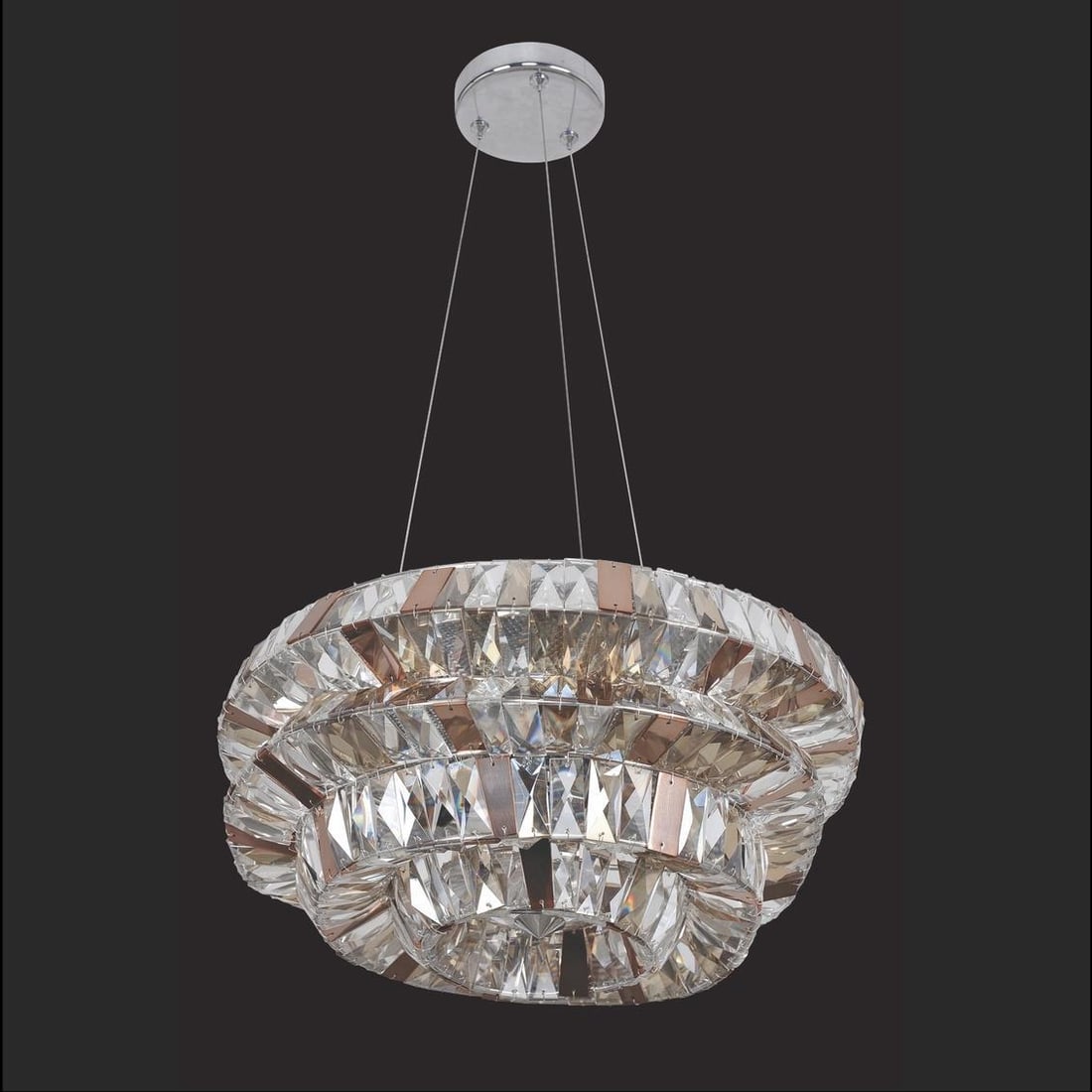 Kalco Gehry Contemporary Chrome Crystal Pendant Light 31-In Dimmable 15 Bulbs (1 of 1)
