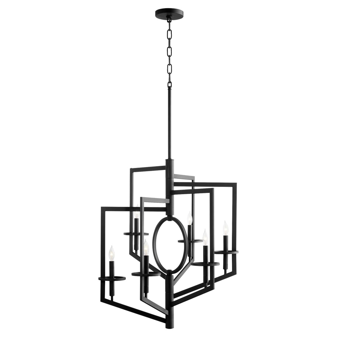 Cyan Oxalis Noir Iron Bowl Chandelier 6 Bulb E12 UL-Listed (1 of 7)