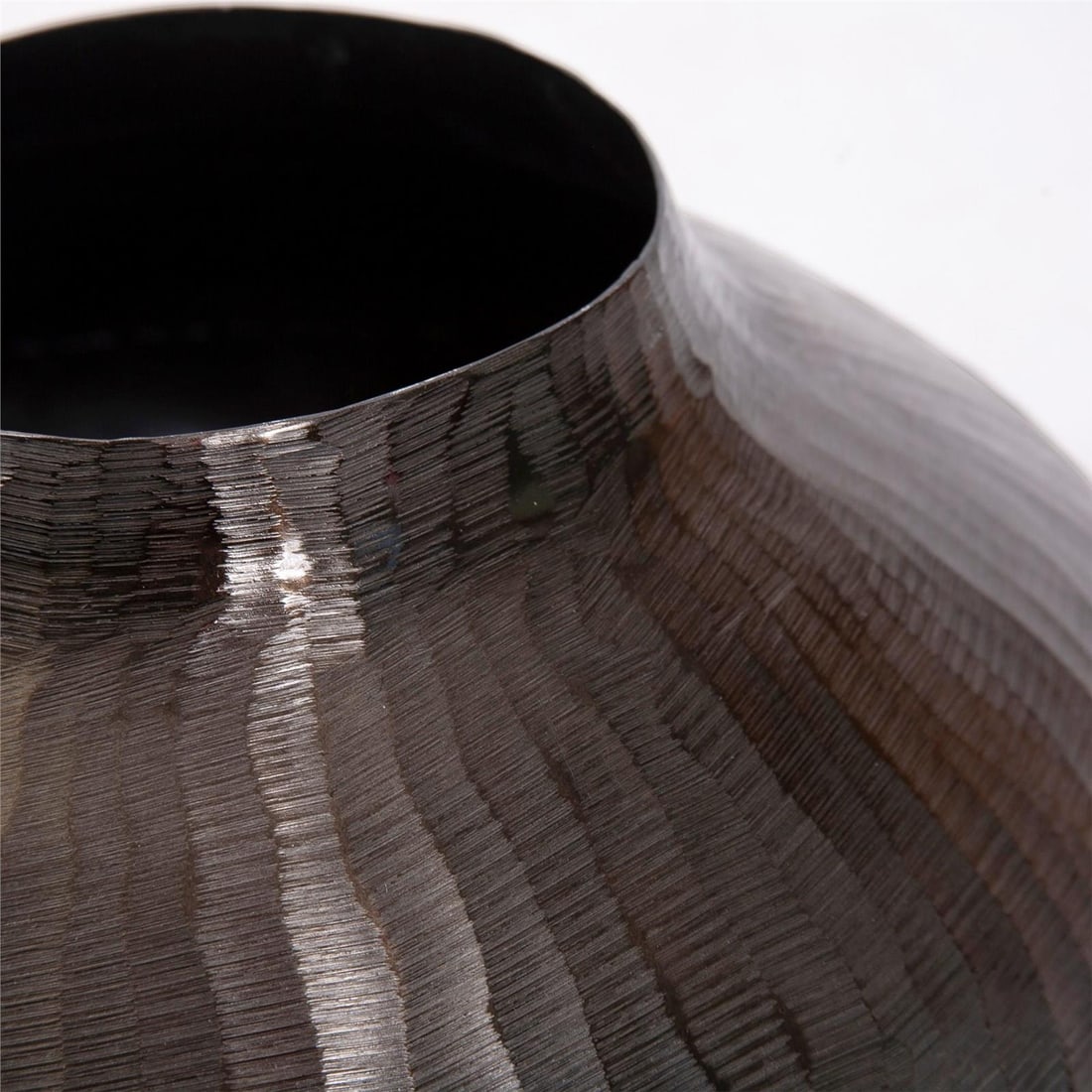 Howard Elliott Carbon Black Globe Vase with Bronze Finish 9H 16W 16D (1 of 5)