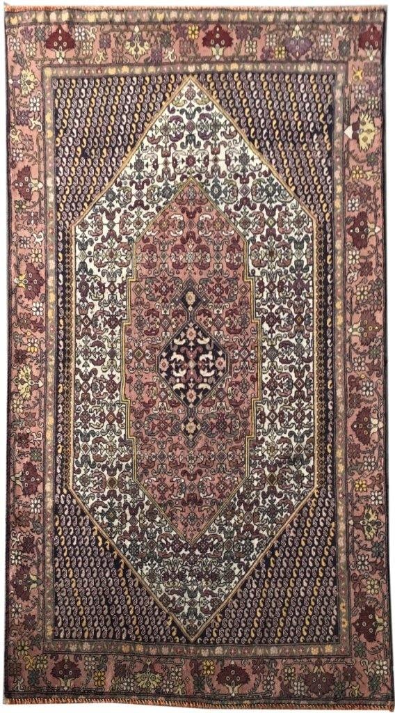 4'1" x 6'7" Ivory Persian Hamadan Handmade Wool Rug: 4'1" x 6'7" Ivory Persian Hamadan Handmade Wool Rug Free continental US Shipping Introducing the exquisite 4' x 7' Ivory Persian Hamadan Rug, a stunning piece of craftsmanship that brings a touch of t