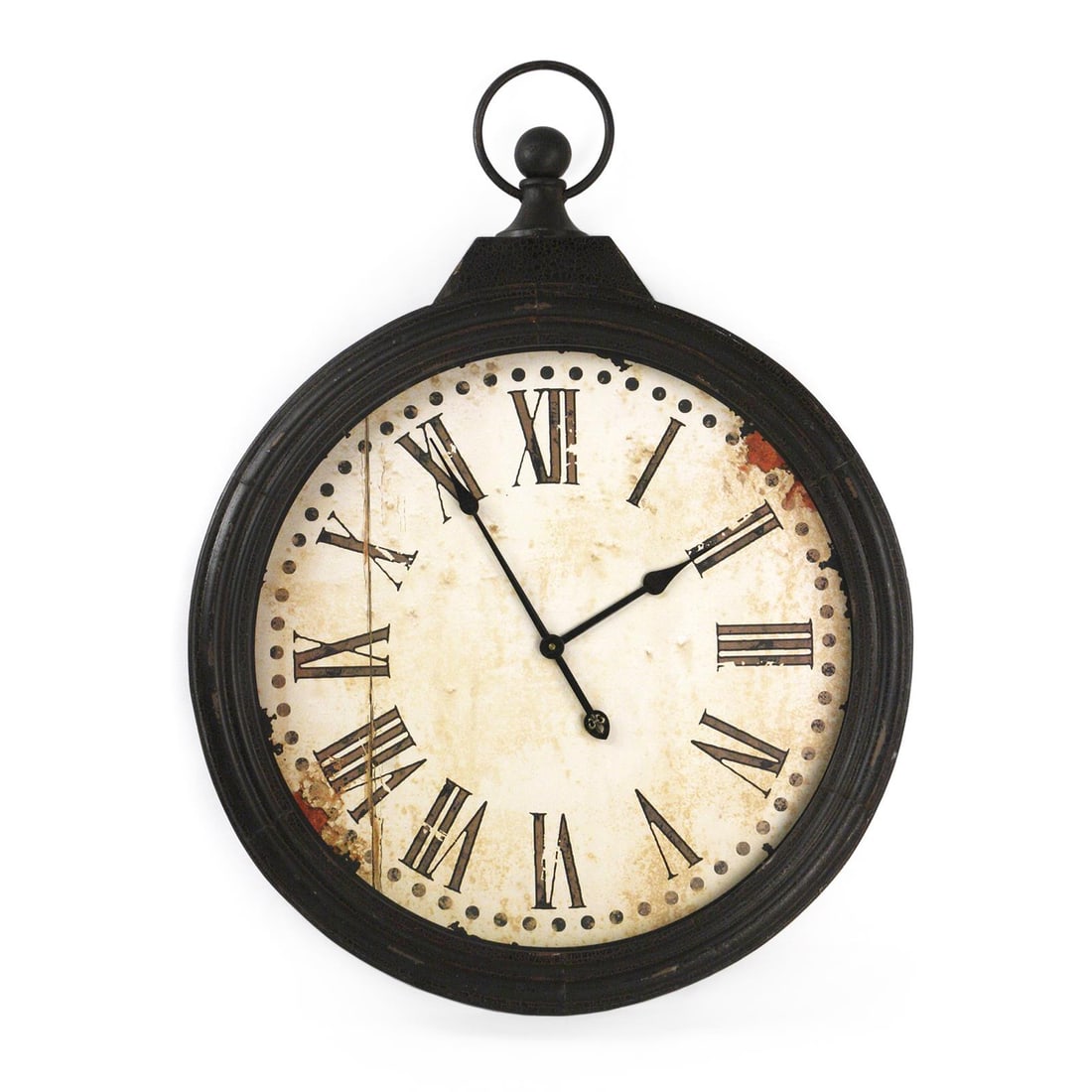 Zentique Ebony Iron Wall Clock Classic 35H 27W 3D (1 of 2)