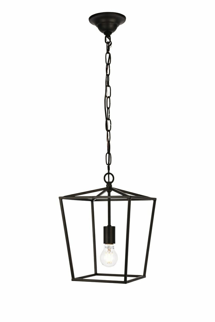 Black Farmhouse Pendant Chandelier Maddox 1 Light 14.5 Inch (1 of 7)