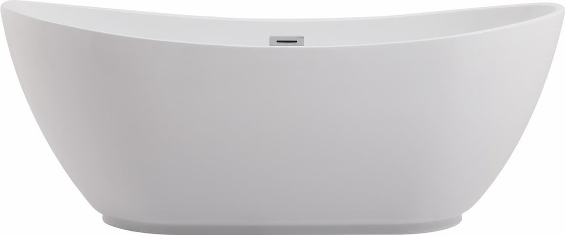 Elegant Lighting Glossy White Soaking Bathtub with Chrome Finish (1 of 1)