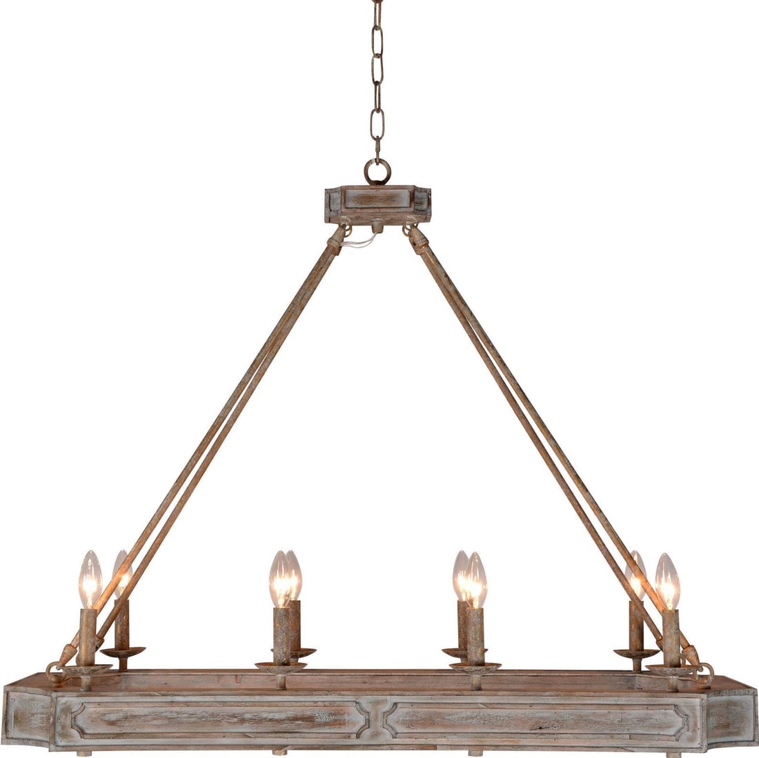 Terracotta Charlotte 8-Light Rustic Wood Chandelier UL-Listed (1 of 2)