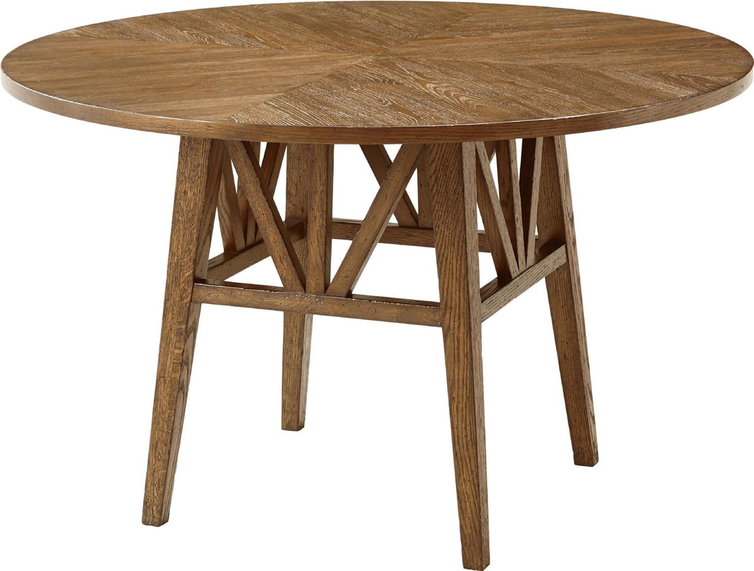 Theodore Alexander Nova Casual Modern Round Dining Table Solid Wood Veneer 30H 48W 48D (1 of 1)