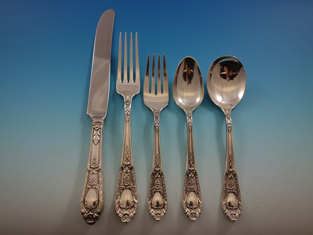 International Sterling Silver Fontaine Flatware Set 33 Pieces with Towle Caddy (1 of 10)