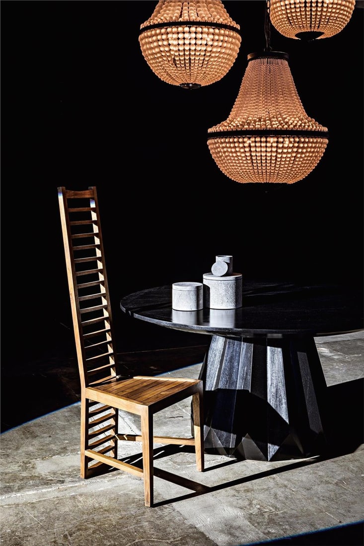 Noir Brosche Regency Dining Table Hand-Rubbed Black Mahogany 30H 60W 60D (1 of 7)