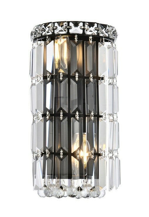 Maxime Black Clear Crystal Wall Sconce 2 Light 12 inch (1 of 7)