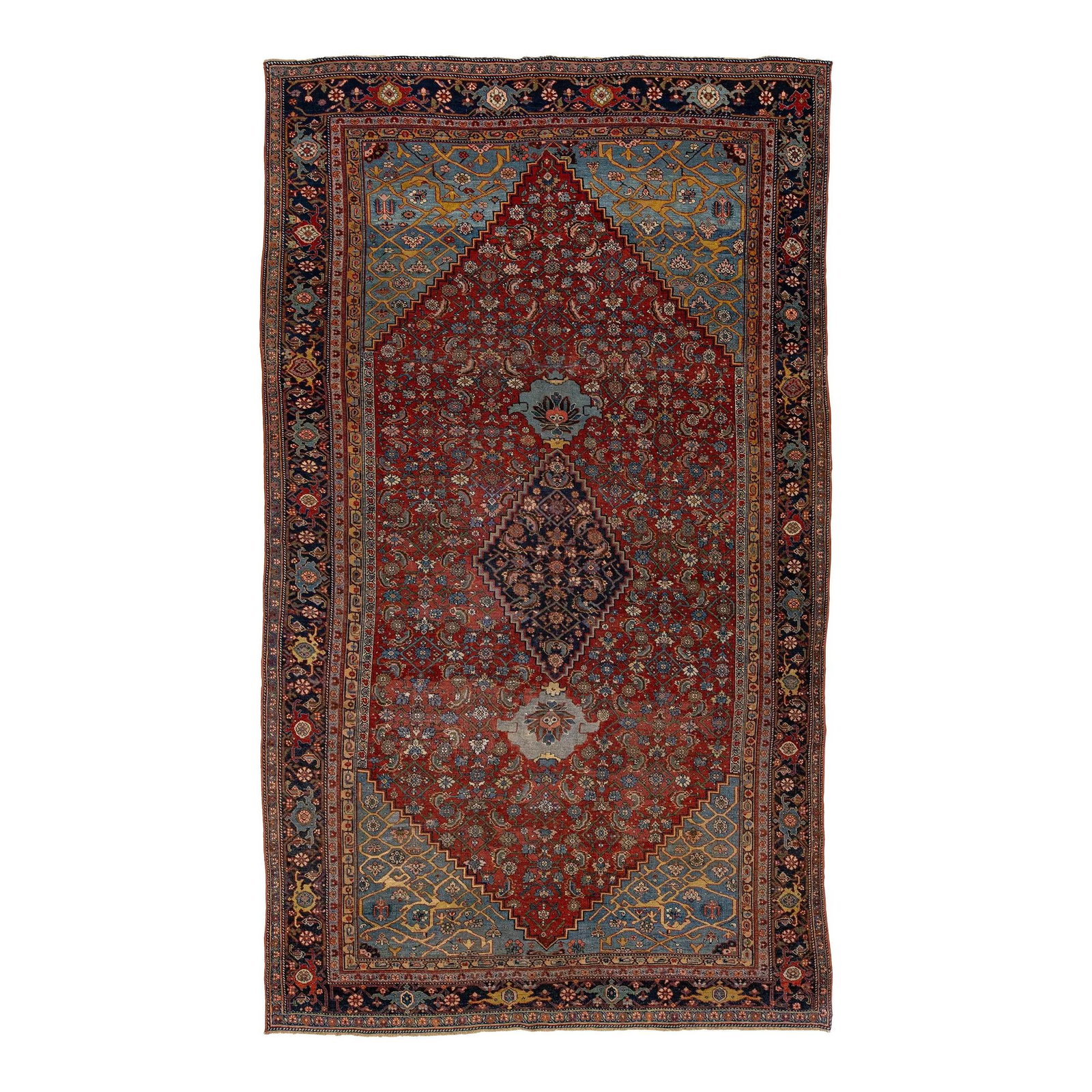 1890s Handmade Persian Bidjar Wool Rug Red Floral 7'3 x 12'6: 1890s Handmade Persian Bidjar Wool Rug Red Floral 7'3 x 12'6 Discover the timeless elegance of this 1890s antique Persian Bidjar wool rug, handcrafted with meticulous attention to detail. The vibrant 
