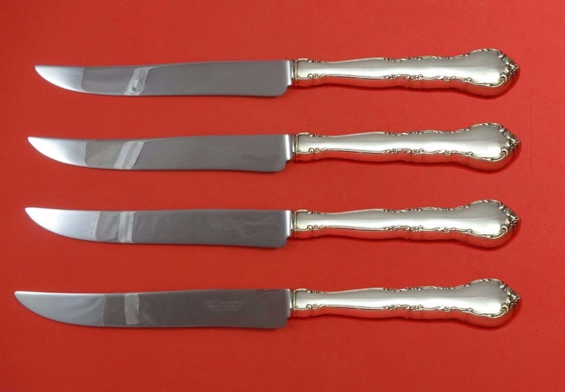 Lunt Mignonette Sterling Silver Steak Knife Set 4pc Texas Size (1 of 1)