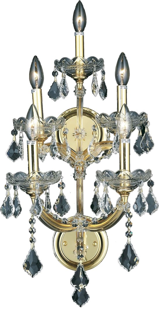 Elegant Lighting Maria Theresa Gold Sconce 5-Light Rococo Style (1 of 1)