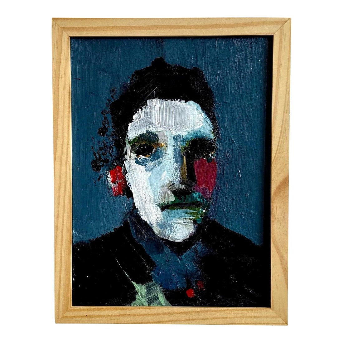 Vintage Boho Abstract Portrait in Light Wood Frame (1 of 6)