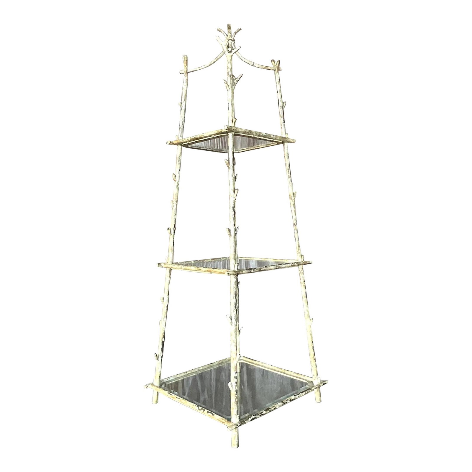 Vintage Coastal Faux Bois Etagere Table (1 of 6)