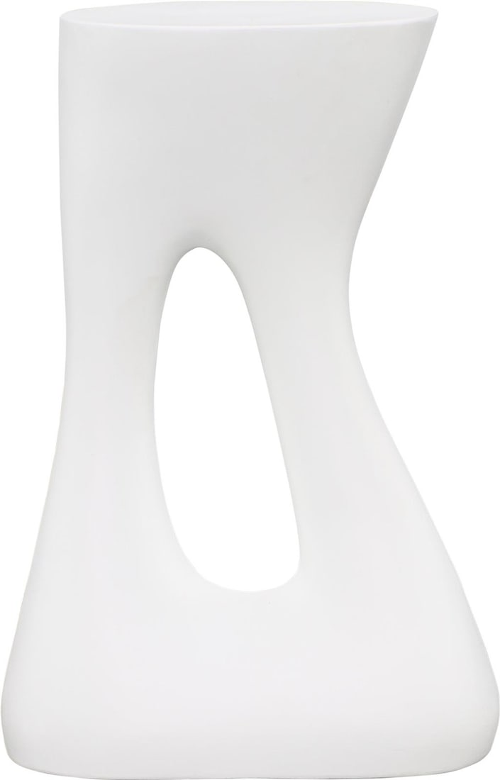 Carolina Outdoor Side Table Lightweight Concrete White 22H 15W 11D (1 of 4)