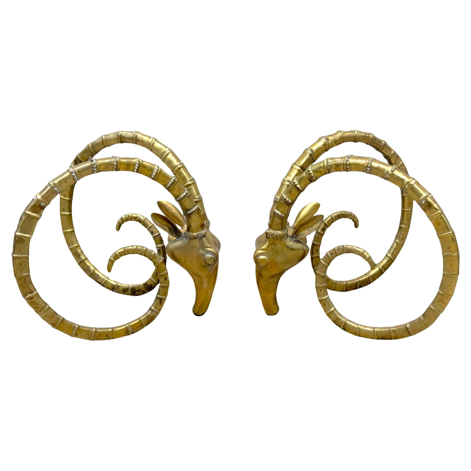 Set of 2 French Modern Bronze Ibex Head Table Bases by Alain Chervet: Set of 2 French Modern Bronze Ibex Head Table Bases by Alain Chervet Discover this stunning pair of French Modern Bronze Ibex Head Dining Table Bases, attributed to renowned artist Alain Chervet. Craf