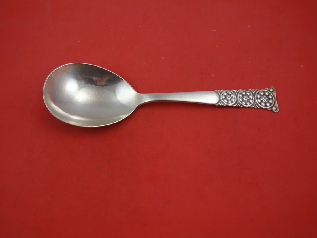 Georg Jensen Dahlia Sterling Silver Berry Spoon 9 1/4 Vintage Server (1 of 2)