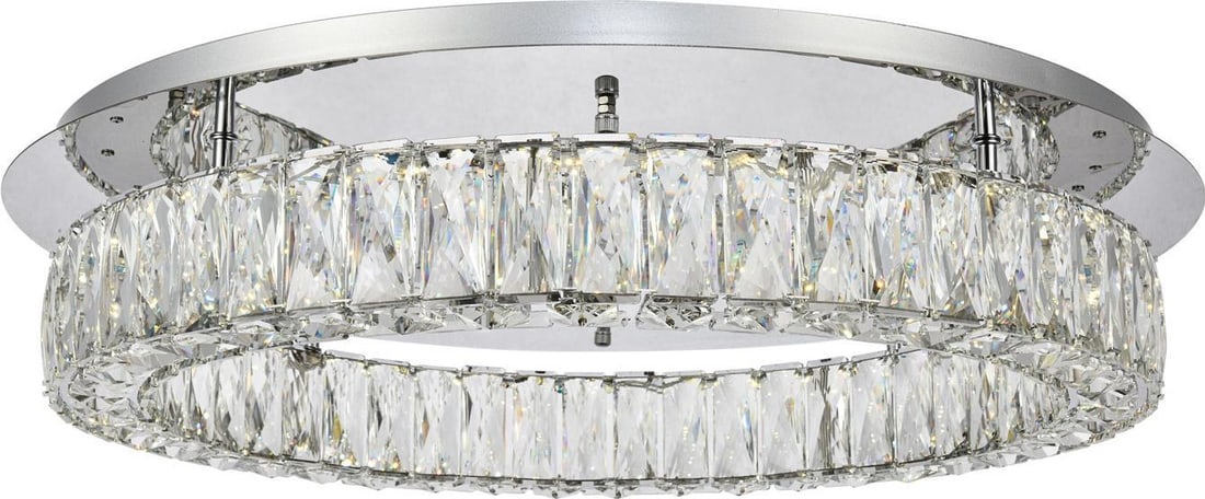 Elegant Monroe Chrome Flush Mount Light with Clear Crystal (1 of 1)