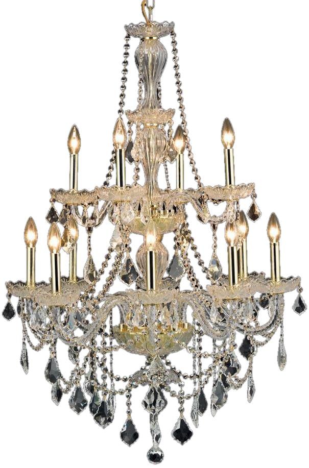 Giselle Gold Crystal Chandelier by Elegant Lighting UL-Listed 41H 28W 28D (1 of 1)