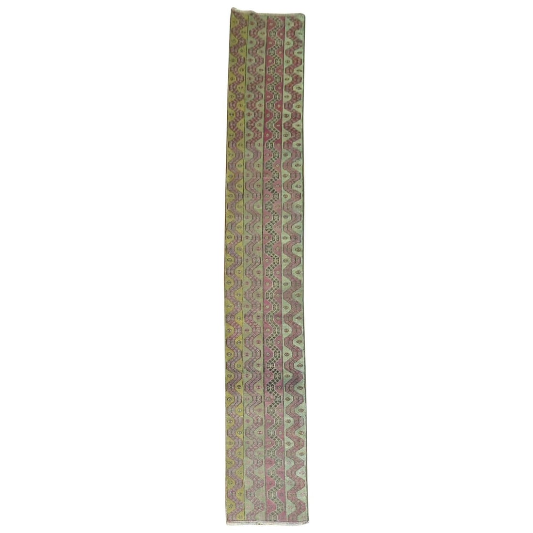 Zabihi Collection Vintage Turkish Runner 19x125 Hand-Knotted Wool: Zabihi Collection Vintage Turkish Runner 19x125 Hand-Knotted Wool Discover the elegance of this narrow Antique Turkish Runner, a stunning piece that reflects the craftsmanship of the early 20th centur