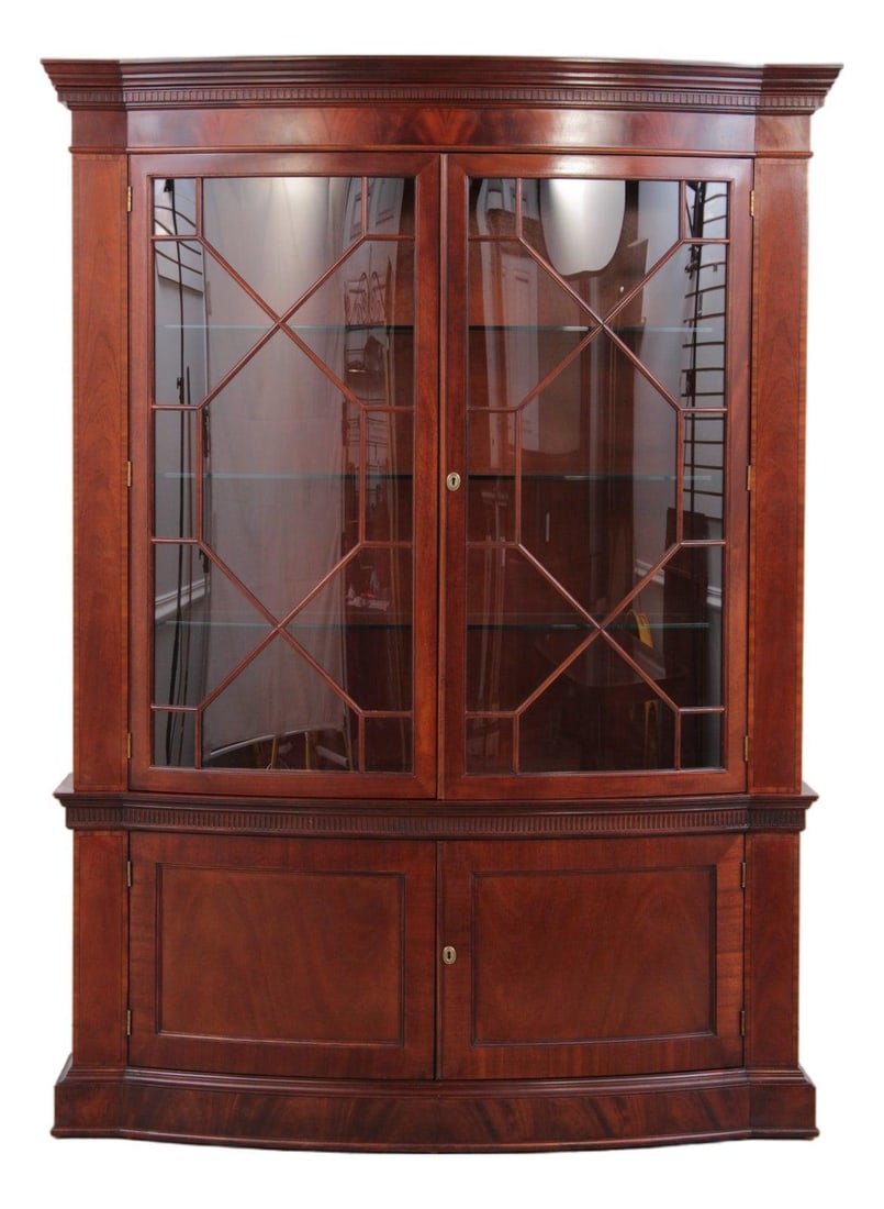 2 Piece Mahogany China Cabinet Baker Historic Charleston Collection (1 of 10)