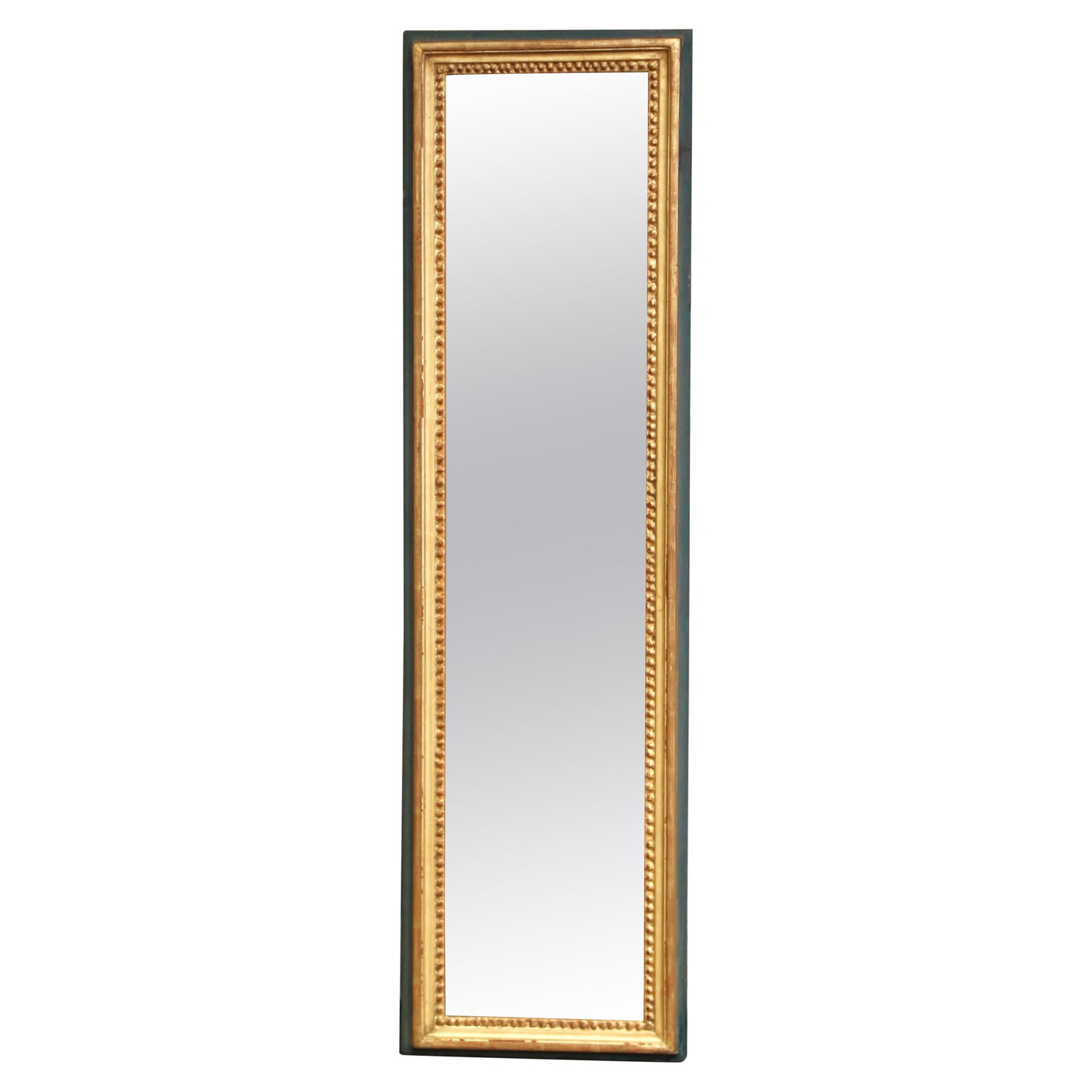 19th Century French Louis XVI Giltwood Wall Mirror Circa 1870 with Beaded Trim (1 of 7)